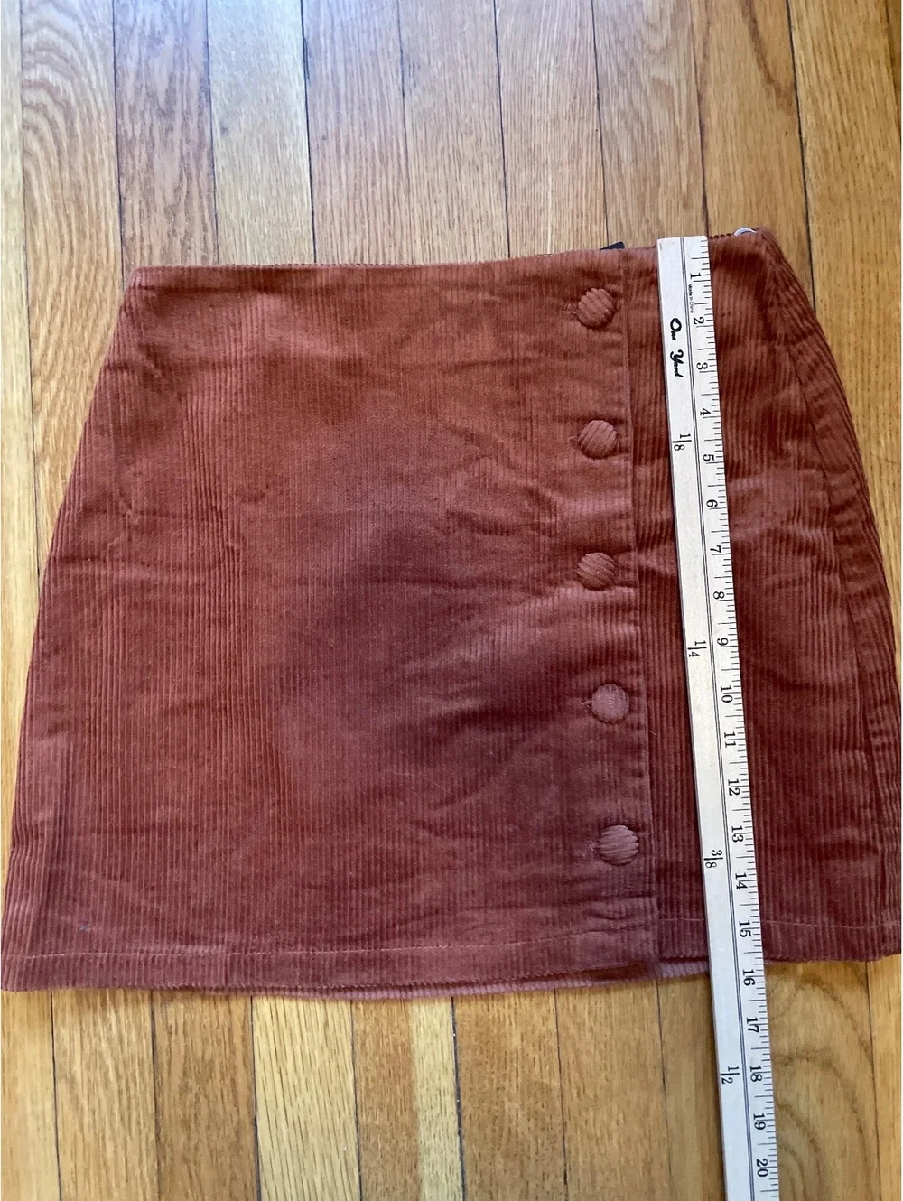 Lulus Rust Brown Corduroy Button Front Mini Skirt Medium NWT